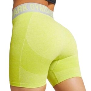 Gymshark Flex Contour Biker Shorts Seamless Compression Neon Yellow Lime XS